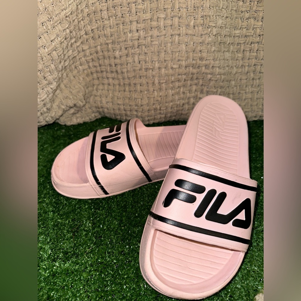 Pink Women Fila Slides